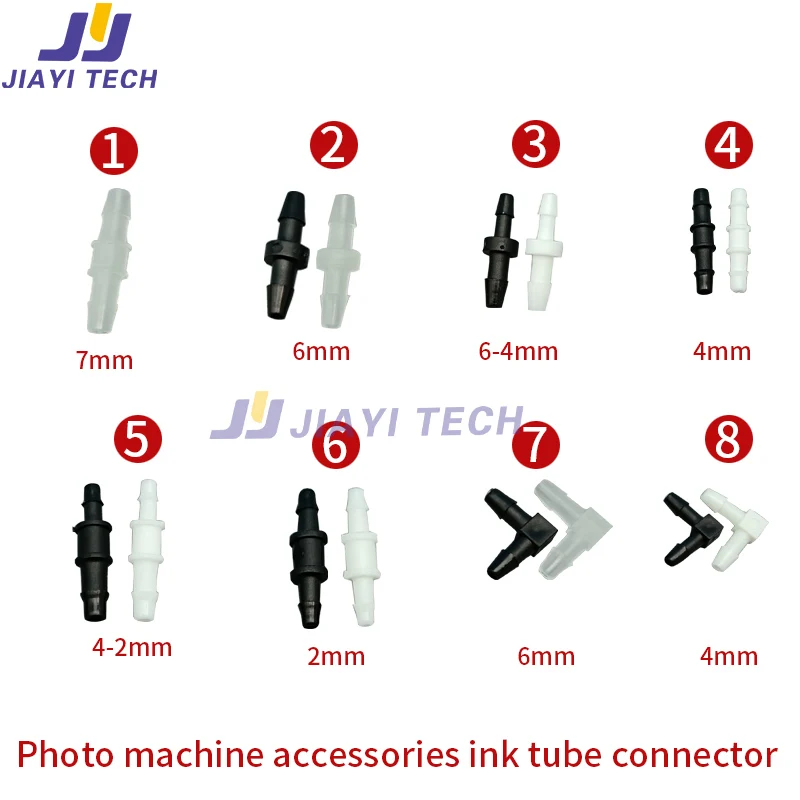 10 teile/paket Tinte Rohr Stecker Gerade/L Form Eco Lösungsmittel UV Schlauch Joint Rohr Verbindungsrohr Für Epson XP600/DX5/DX7 Drucker Image