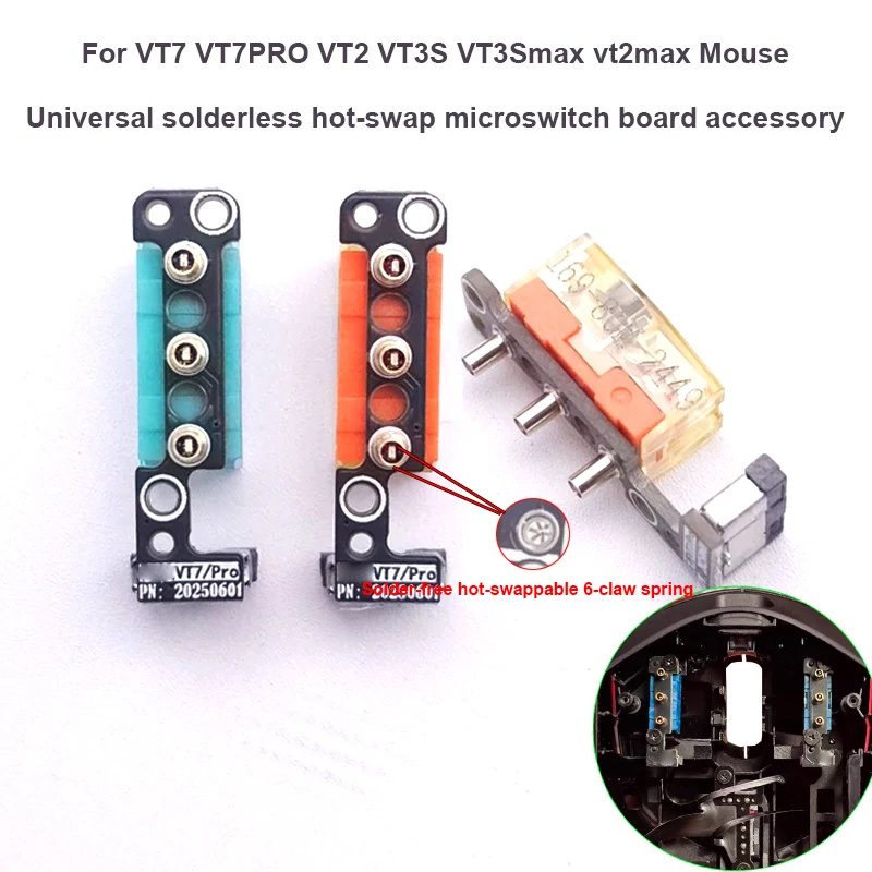Universelle lötfreie Hot-Swap-Mikroschalterplatine für VT7 VT7PRO VT2 VT3S VT3Smax Vt2max Mausreparatur Ersatzcomputerteile Image