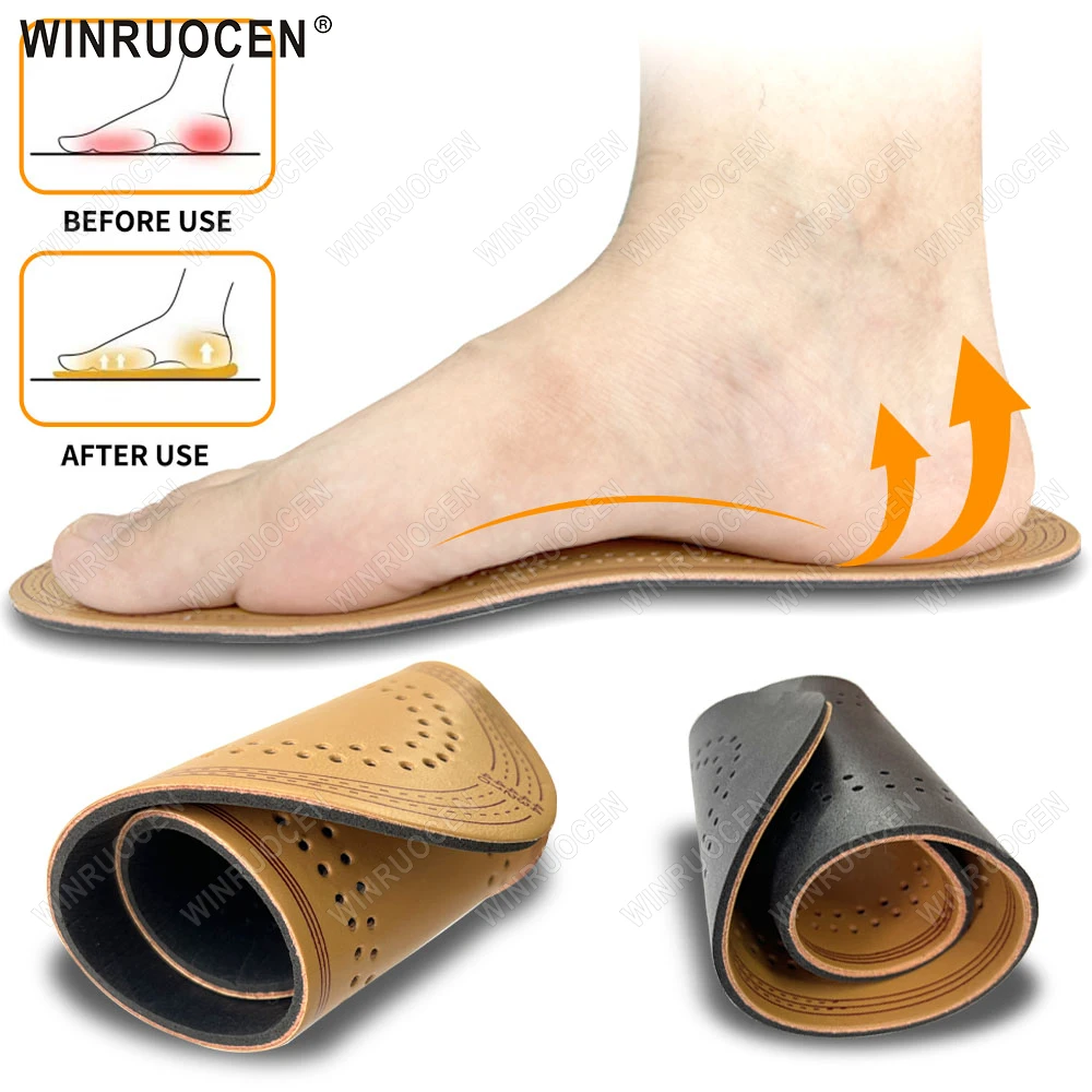 Leder-Einlegesohlen für Schuhe, Stiefel, weich, atmungsaktiv, Deodorant, rutschfest, stoßdämpfend, Massagefunktionen, ideal für Sport-Einlegesohlen Image