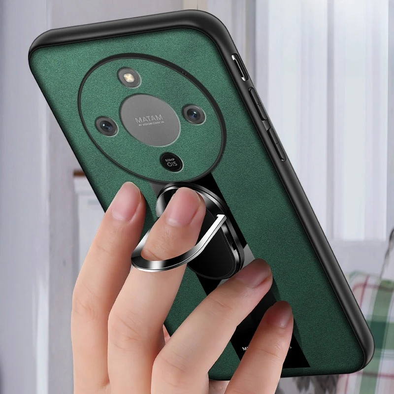 Magnetische Ring Halter Abdeckung Für Honor X9D Smart Schaffell Leder Stoßfest Stehen Halterung Zurück Fall Für Honor X9D Shell Stoßstange Image