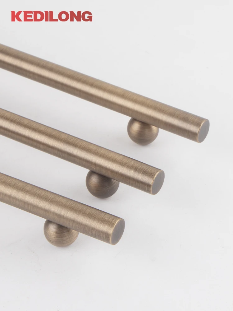 KEDLO massives Messing, europäischer Retro-Bronze-Luxusgriff, Küchenschrank, antikes Messing, langer Griff, Schublade, kugelförmiger Grundgriff