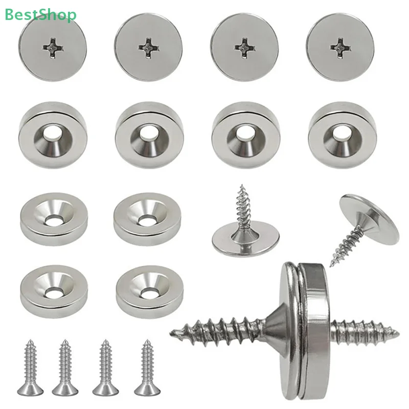    12Pcs Metall Magnetische Tür Versteckte Schließen Schrank Tür Magnetische Verschluss Magnetische Tür Fang Näher Für Schrank Schrank Image