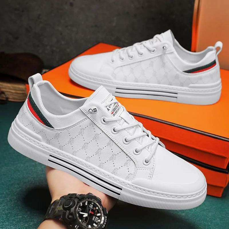 Gestreifte Herrenschuhe, lässige Slipper, Herren-Sneaker, weiße Original-Schuhe, Marke Tenis on Running, Herren-Sneaker, flache Board-Schuhe