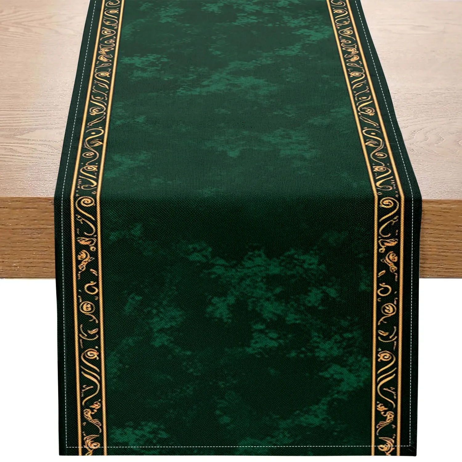 1-teiliger Tischläufer im islamischen Stil, verziert mit arabischen Motiven und Text, geeignet für religiöse Vermögen und Häuser im exotischen Stil Image