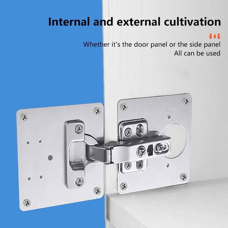 1pc Tür Küche Schrank Scharnier Reparatur Platte Kit Edelstahl Scharnier Reparatur Platte Küche Schrank Tür Scharnier Montage Platte Image