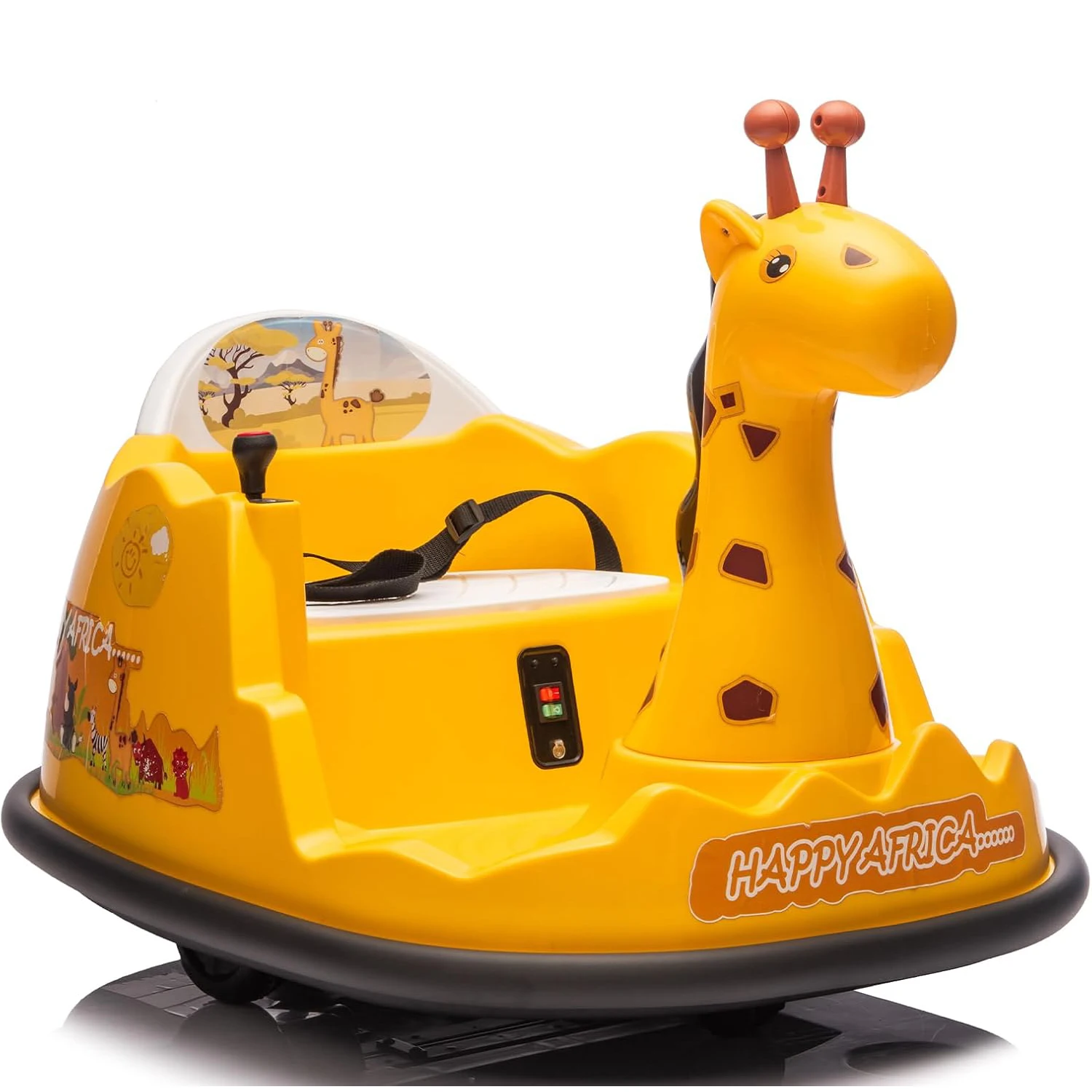 Stoßstangenauto für Kinder, 6 V Elektroauto mit 360° ° Rotation, LED-Leuchten, Fernbedienung, Musik, stoßfestes Spielzeug, für Kinder ab 18 Monaten Image