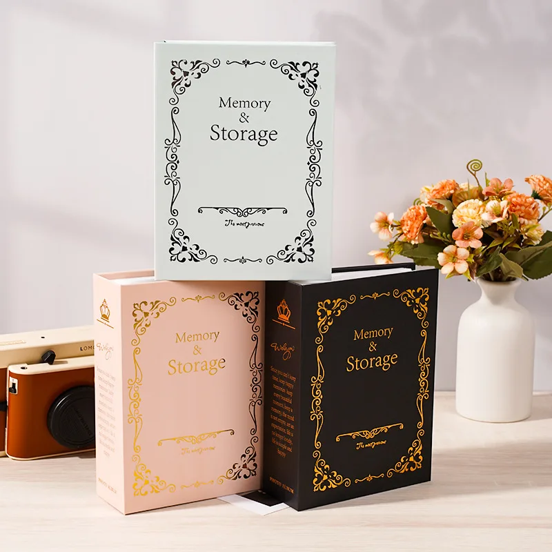 Bview Art 6-Zoll-Vintage-Fotoalbum mit 100 Slip-In-Taschen – Kinderspeicher-Scrapbook für die Kinderfotosammlung Image