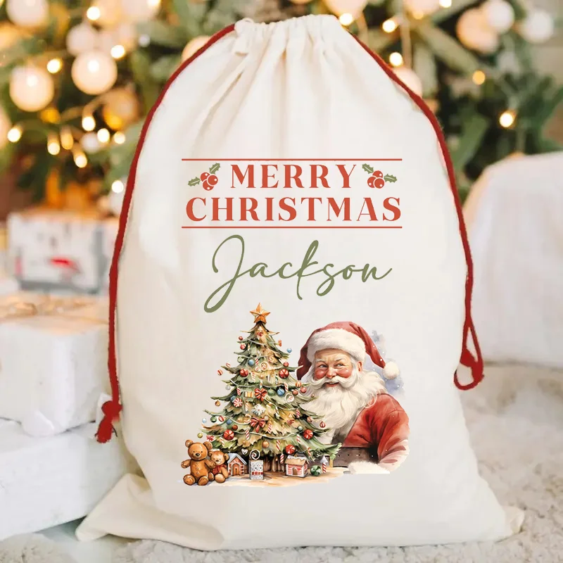 Personalisierte 30 x 40 cm große Sonderlieferung für Weihnachtsmann-Tasche, individuelles Namensgeschenk für Feiertage, Heiligabend-Tasche für Kinder, Jungen, Mädchen, Teenager Image