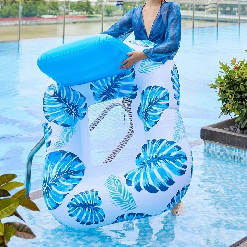 7-Sommer-Ahornblatt-aufblasbares Spielzeug, Schwimm-Loungesessel mit Rückenlehne, Pool, PVC, Wasserspielzeug, aufblasbarer schwimmender Sitz für den Außenbereich Image