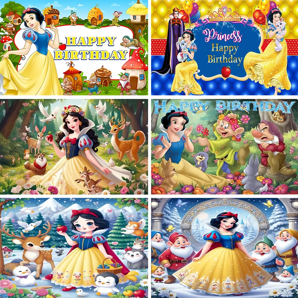 Disney Schneewittchen Hintergrund Kind süße Prinzessin Geburtstag Party Dekorationen Baby Dusche liefert Hintergrund Banner Fotografie Requisiten Image