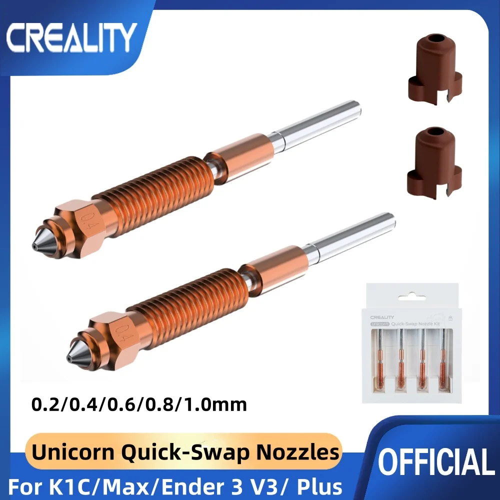 Creality 2 Stück K1C/Ender 3 V3 Unicorn Quick-Swap 3D-Druckerdüsensatz 0,2/0,4/0,6/0,8/1,0 mm für Creality K1C/Ender 3 V3/V3 Plus Image
