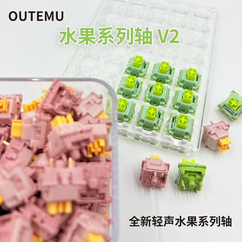 Outemu Silent Peach V2 Switch Lubed Update Silent Lemon V2 Switches Mechanische Tastatur Linear Tactile 5Pin Custom Hot-Swap DIY Image