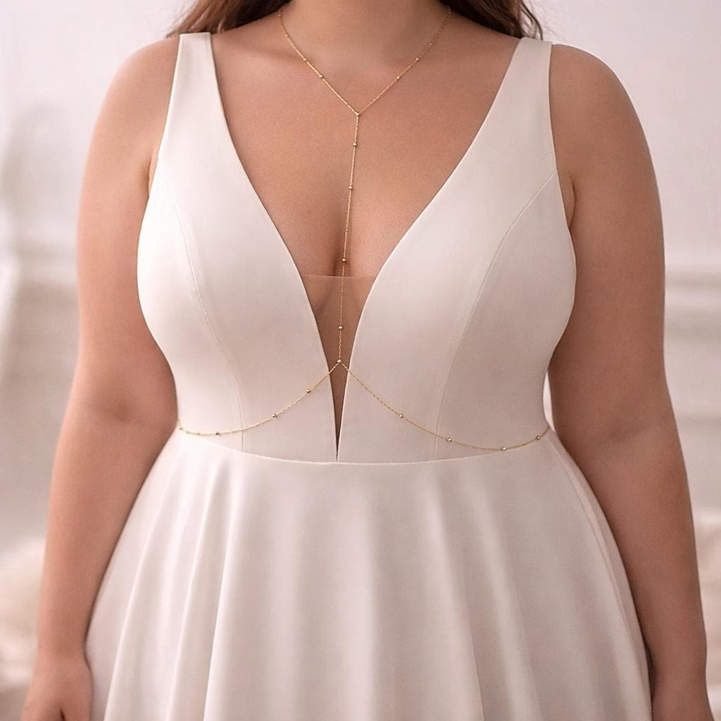 Catena per il corpo taglie forti, catena per il corpo su misura, catena per la vita in oro o argento, gioielli per il corpo regolabili, catena per il