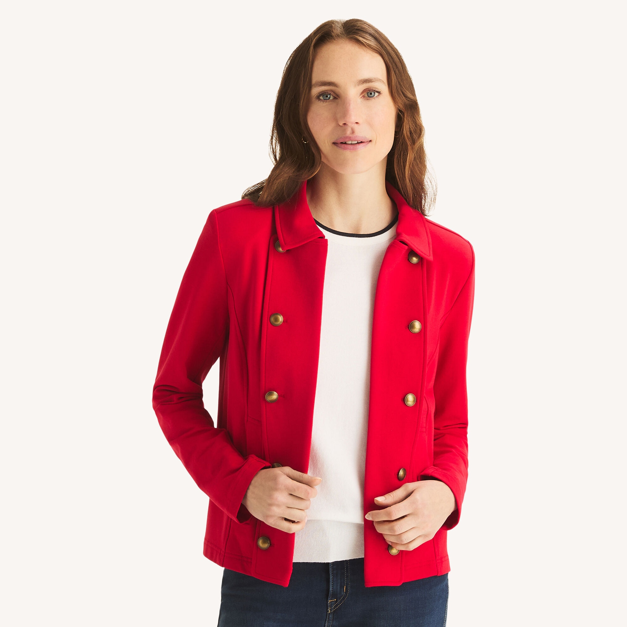 Nautica Women's Captain's Jacket 613 (Sailor Red), M