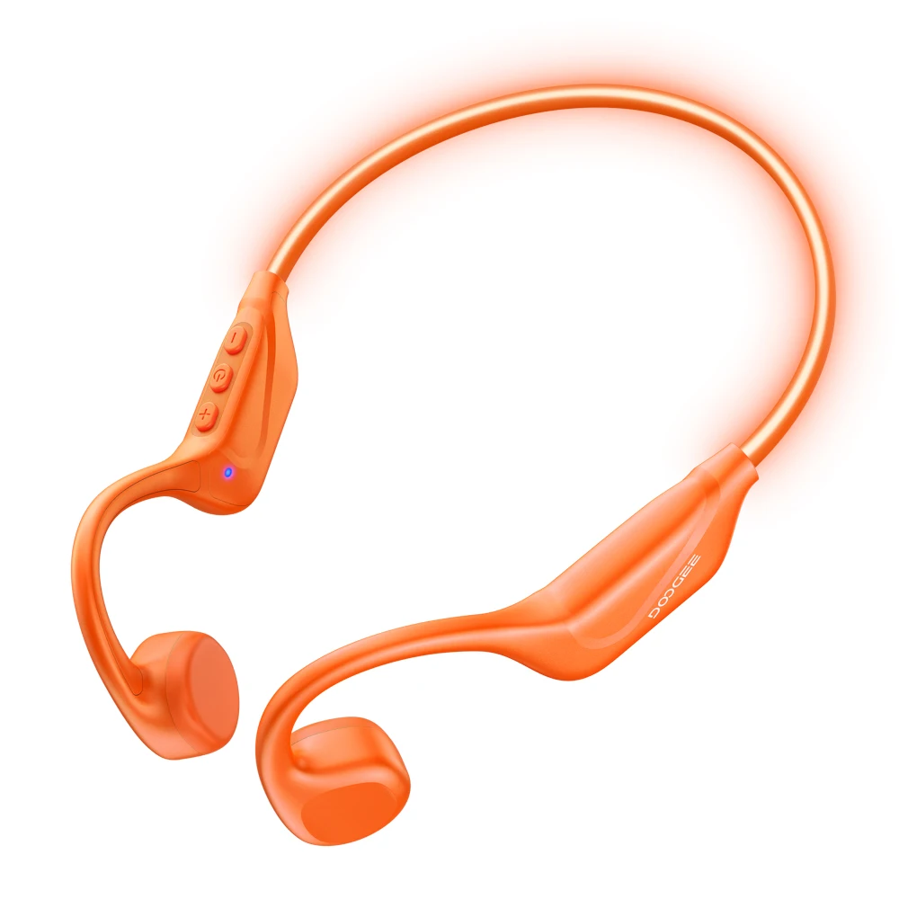 DOOGEE BoneBeat Run Ray Cuffie Sportive a Conduzione Ossea, Auricolari Wireless Open-Ear, Impermeabili IP66 con Luce Sportiva per Attività all'Aperto