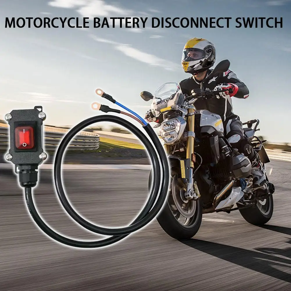 30/50/100cm Motorrad-Killschalter 12V/24V Hochleistungs-Batterietrennkabel Wasserdichter Stromunterbrechungsschalter für Fahrzeuge ﻿ Neu Image