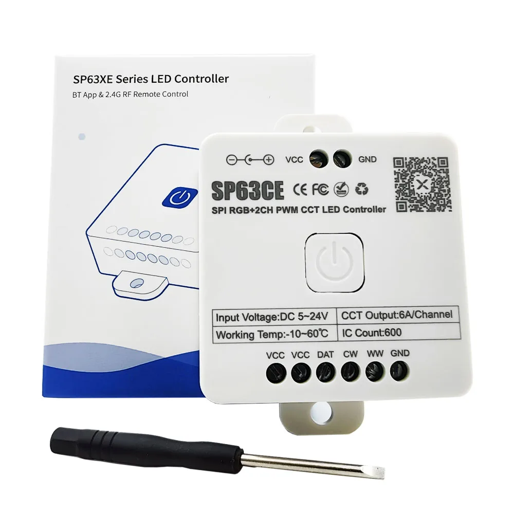DC5V 12V 24V SP63BE SP63CE SPI+PWM LED Controller APP Bluetooth Musik Integriertes Mikrofon für RGBIC+1CH RGBIC+CCT 2CH Lichtleiste Image