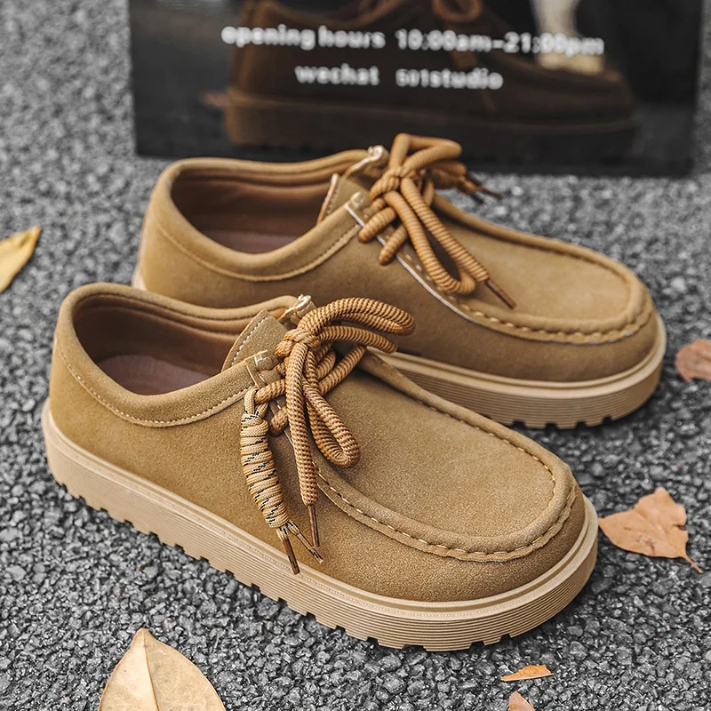 Retro Braune Freizeitschuhe für Herren 2026 Frühling Plateau-Designer-Schuhe Loafer Herrengröße 45 Bequeme Herrenschuhe chaussure hommes