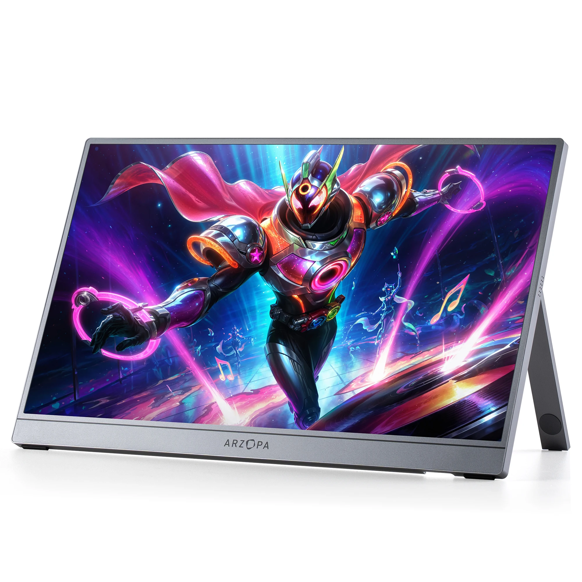 [GRAU}ARZOPA 15,6/16,1 Zoll 144/60 Hz Mini-Sekunden-Gaming-Display, tragbarer Monitor, externer Bildschirm für MAC/Laptop/PC/Xbox/PS/Switch Image