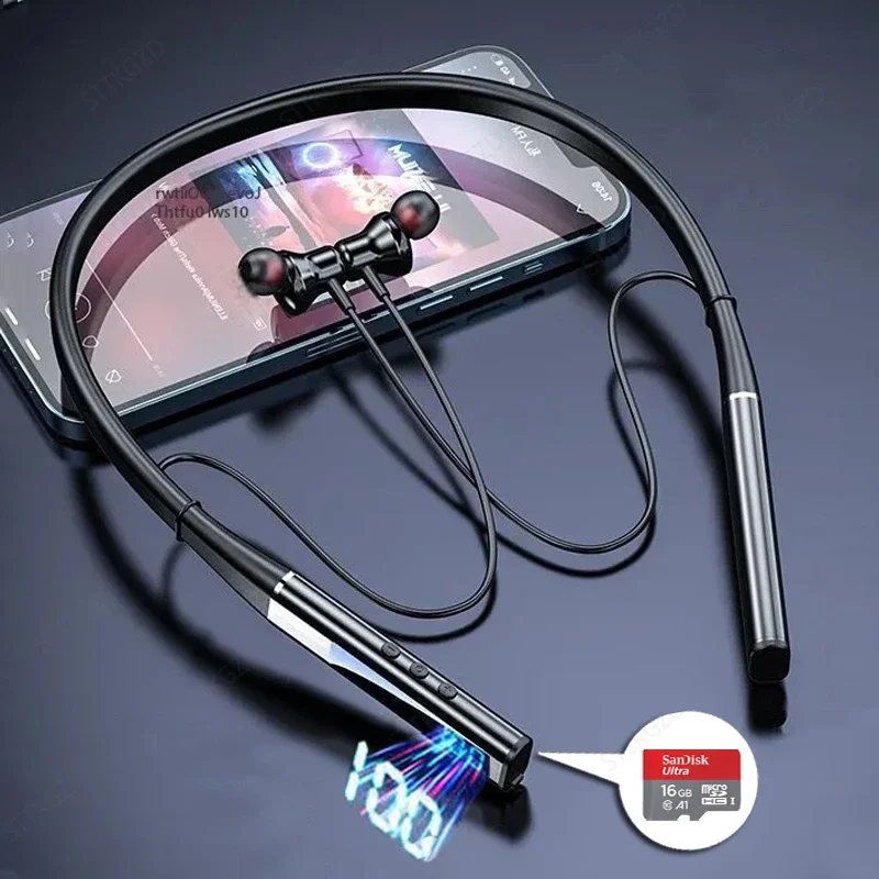 Drahtlose Kopfhörer Neckband Bluetooth Kopfhörer Mit Mikrofon Lange Batterie Headset Hohe Qualität Auriculares Sport Für TF Karte