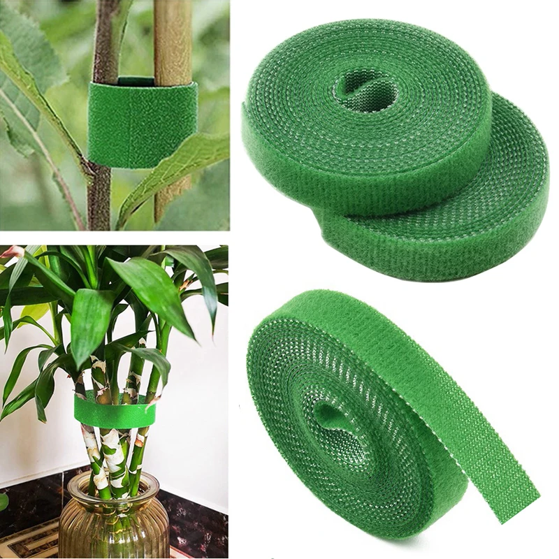 3-Rollen grüne Gartenschnur-Pflanzenbinder, Nylon-Pflanzenverband, Gartenhakenschlaufe, Bambusrohrwickel, Unterstützung für Gartenzubehör Image