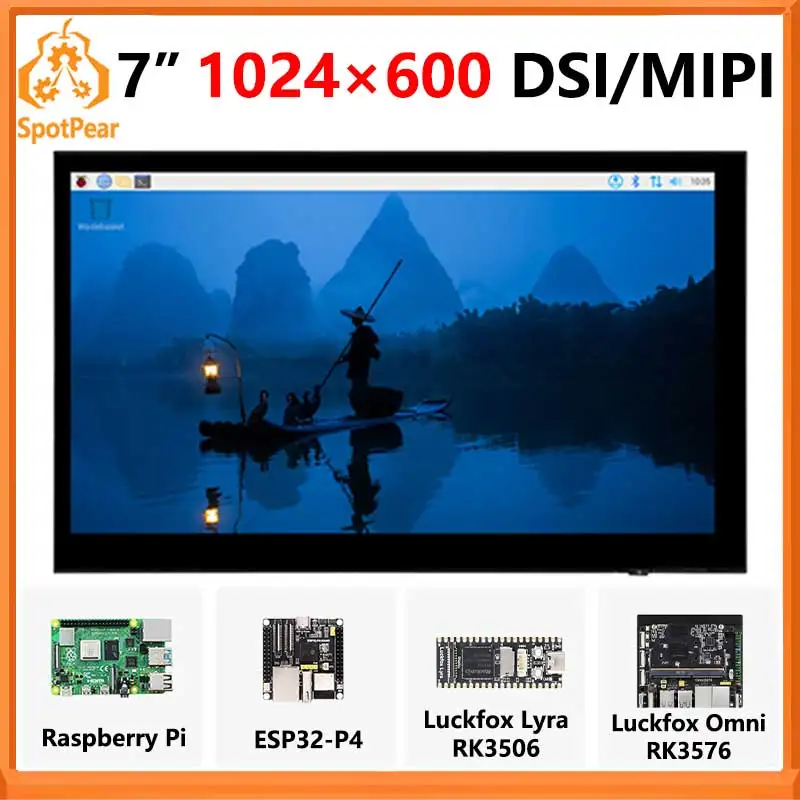 Raspberry Pi 7 Zoll DSI MIPI LCD Touchscreen-Display 7 Zoll 1024x600 für Luckfox Lyra RK3506/ESP32-P4/Luckfox Omni3576 Image