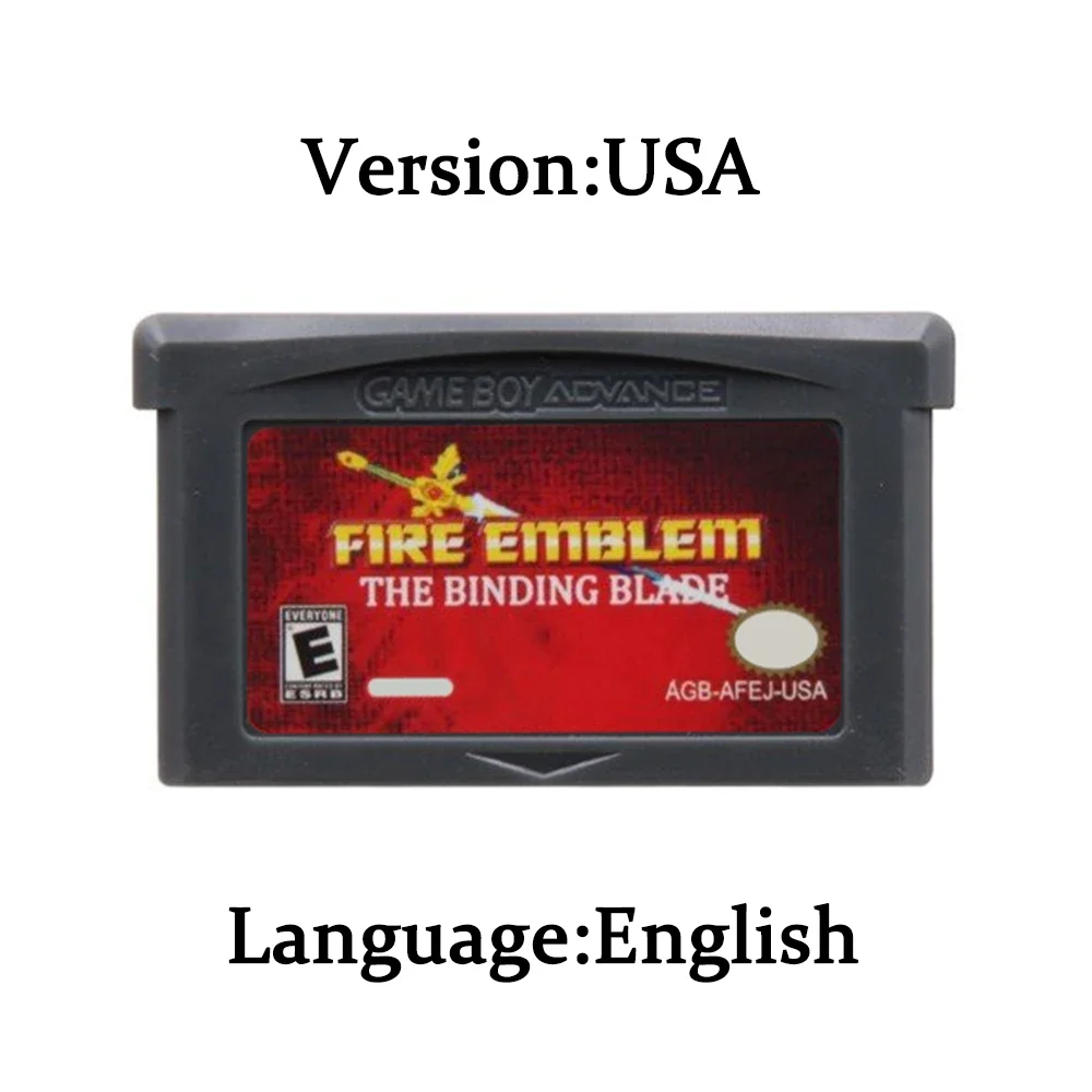 GBA Game Cartridge Fire Emblem Series 32-Bit-Videospielkonsolenkarte The Sacred Stones Sword of Seals Binding Blade für GBA NDS Image
