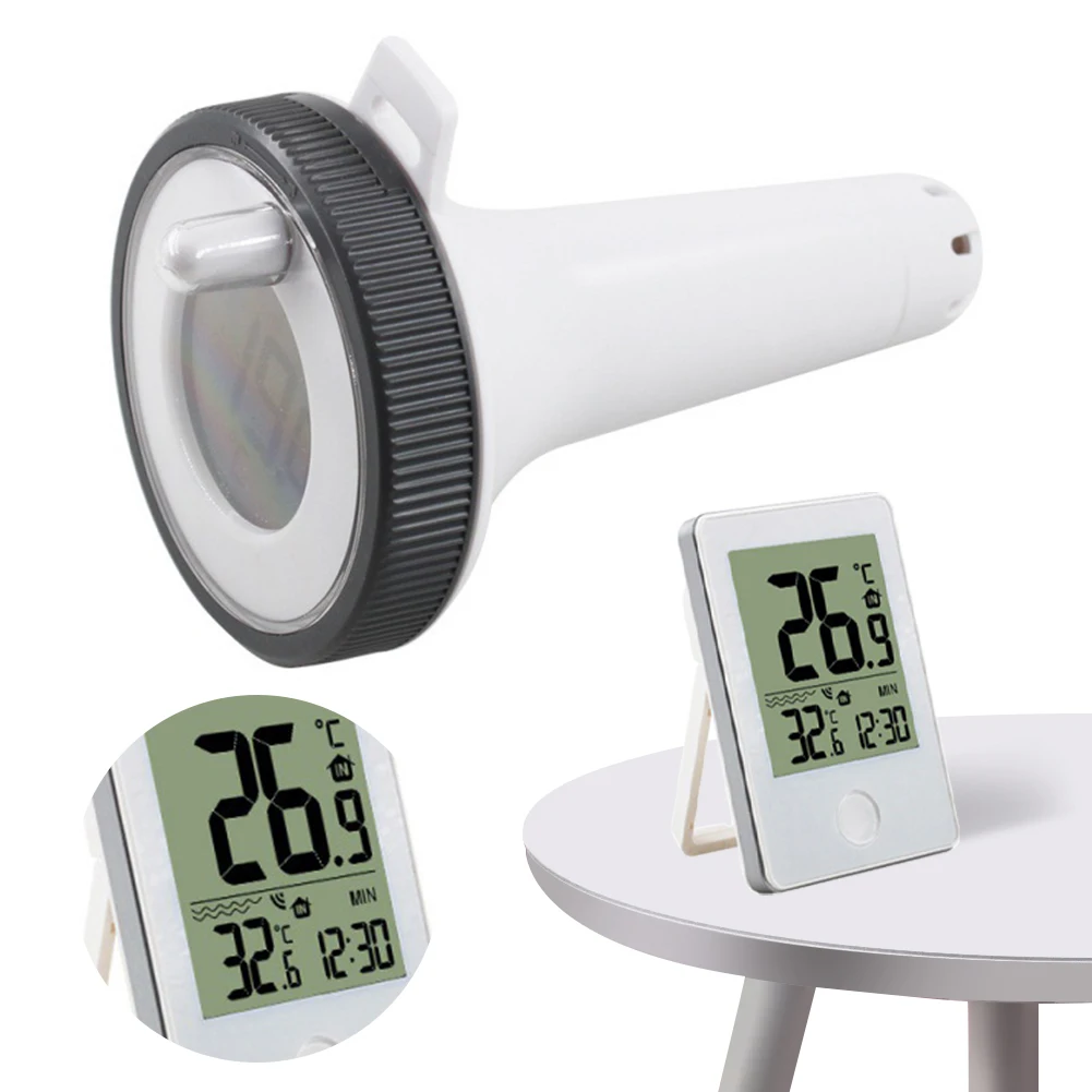 Kabelloses schwimmendes Thermometer, leicht ablesbares Schwimmbad-Thermometer, Wassertemperatur-Thermometer für Schwimmbad, Teich, Badewanne Image