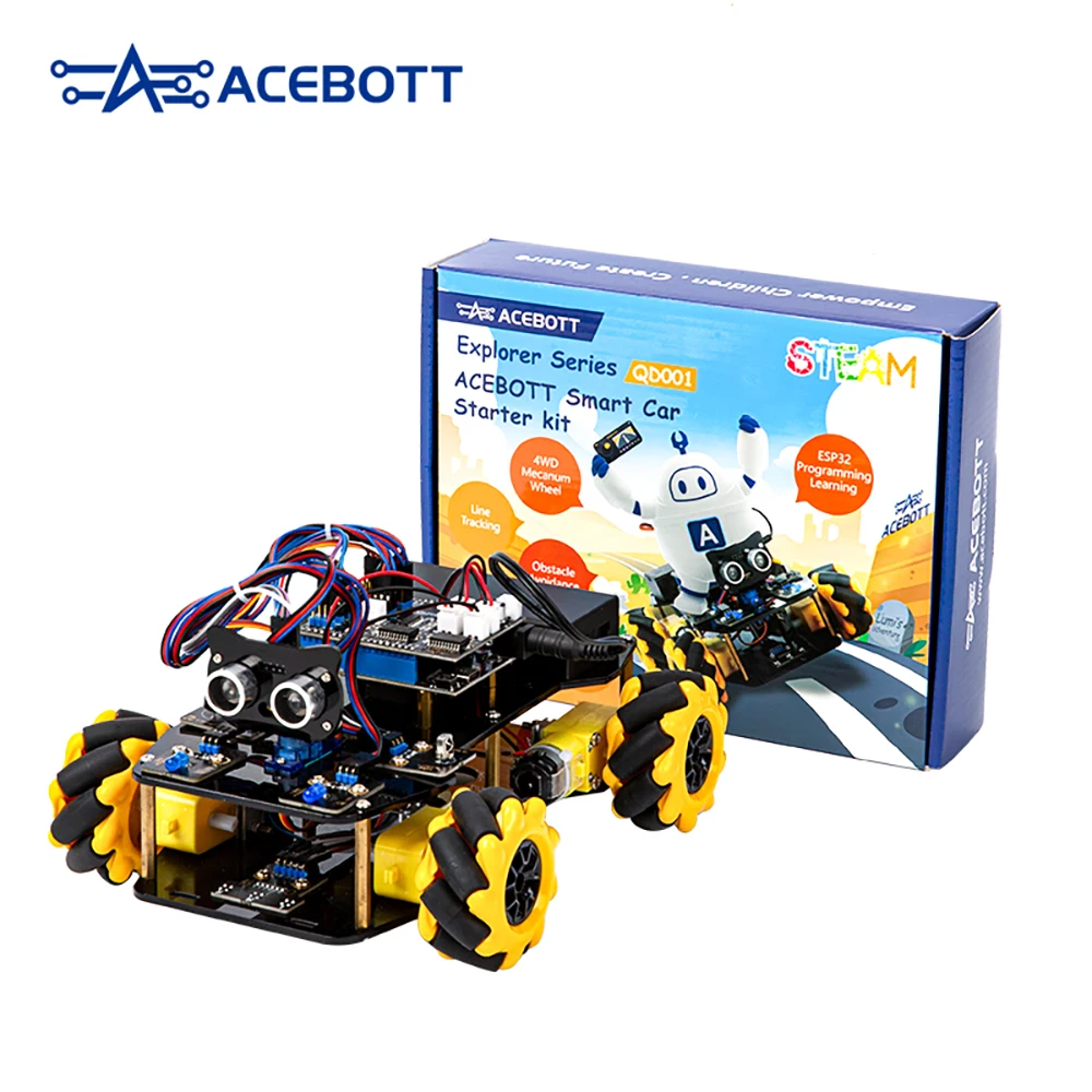 ACEBOTT ESP32 4WD Mecanum Wheel Kamera IoT WiFi STEM STEAM Programmierung Smart Robot Car Kit für Schulprojekt Arduino UNO R3 Image