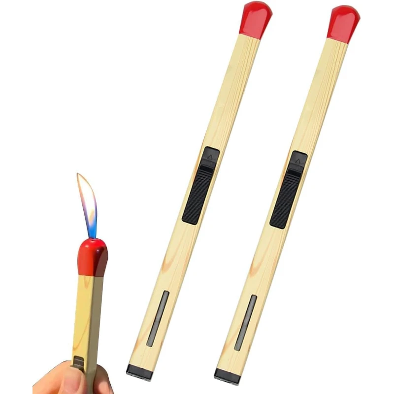 Kreatives Streichholz-Feuerzeug mit offener Flamme, verstellbares Metallfeuerzeug, einzigartiges Geschenk für Männer und Frauen, Grill, Kamine, Camping