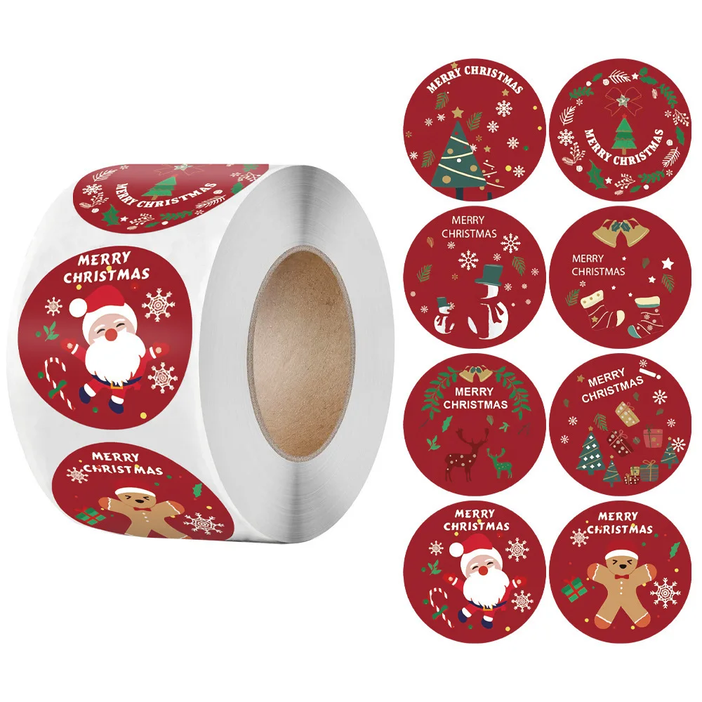 1/2 Rollen festliche Weihnachtsaufkleber – perfekt zum Selbermachen, Geschenkverpacken, Backen und Dekorieren – verschiedene Designs – Klebepapier Image