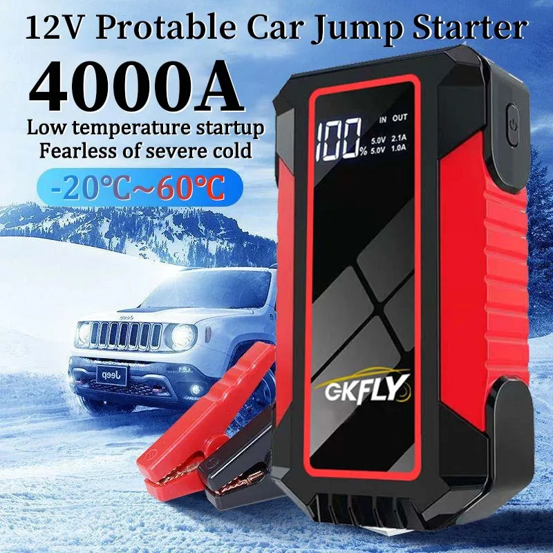 GKFLY 4000A Auto-Starthilfe 18000mAh Powerbank Tragbares Startgerät Autobatterie-Ladegerät Booster für Diesel und Benzin Image
