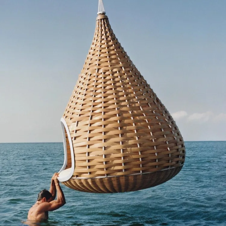 Vogelnest, große Outdoor-Hängematte, Herbst-Rattan, für Erwachsene, Balkon, Doppel-Hängesessel, Schaukelstuhl, Schaukelkorb für Terrassenschaukeln