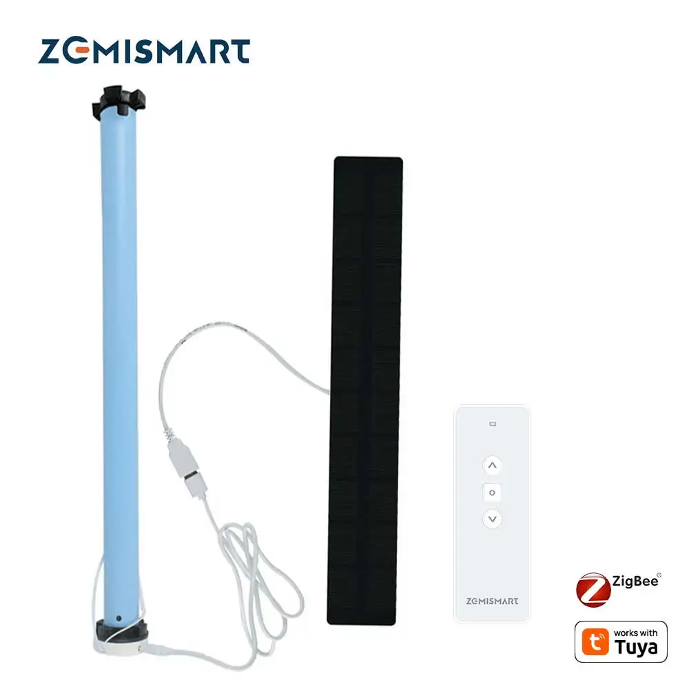 Zemismart Zigbee Rollos Motor Eingebauter Akku Funktioniert mit der Tuya Smartthings App Alexa Google Home Sprachsteuerung