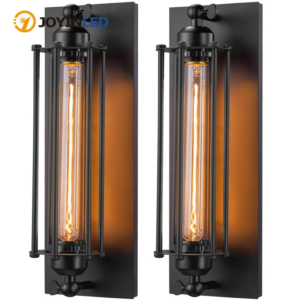 JOYINLED Wandleuchten Industrielle Schwarze Wandlampe Antike Wandbeleuchtung für Nachttisch Bar Restaurant Flur Dekoration