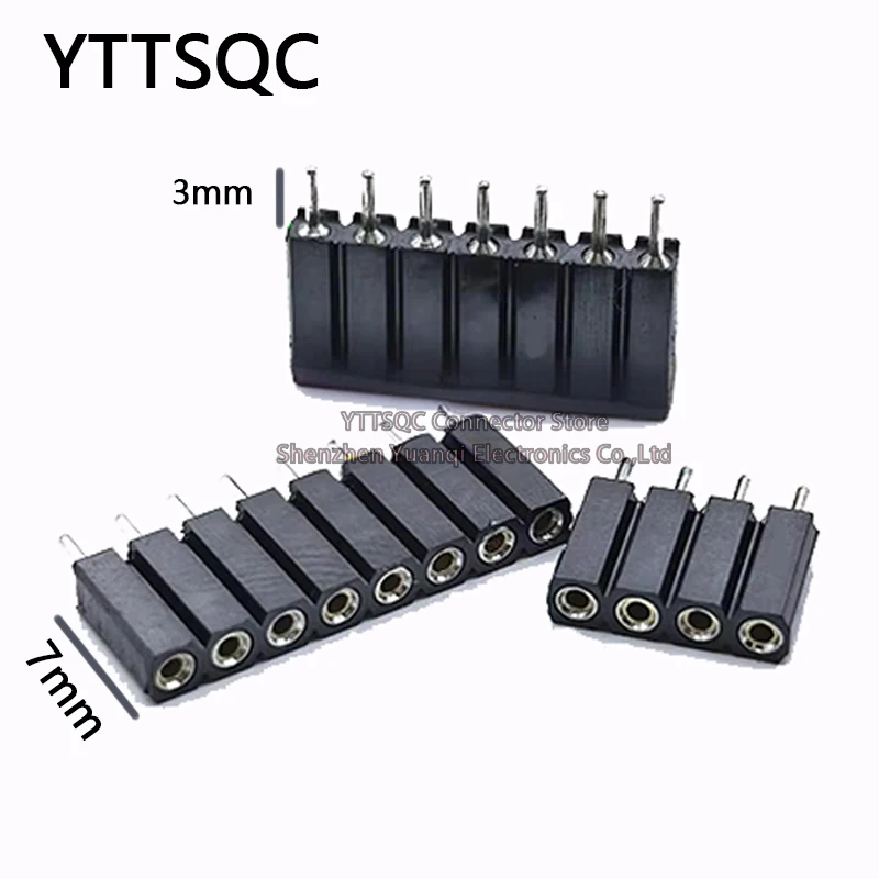 1P-40P 2,54mm PH7 Rundloch-Stiftleiste, einreihig, 0,1 Zoll, zerbrechlich, stapelbar, für PCB, IC, Kristalltransistoren, Buchsenleiste, verzinnt Image