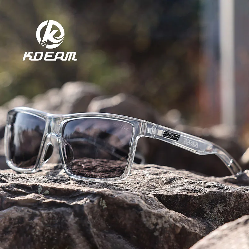 KDEAM Neue Große Größe Photochrome Polarisierte Männer Angeln Sonnenbrille Quadrat Sonnenbrille Frauen Fahrer Brille Übergroßen Breite 150mm Image