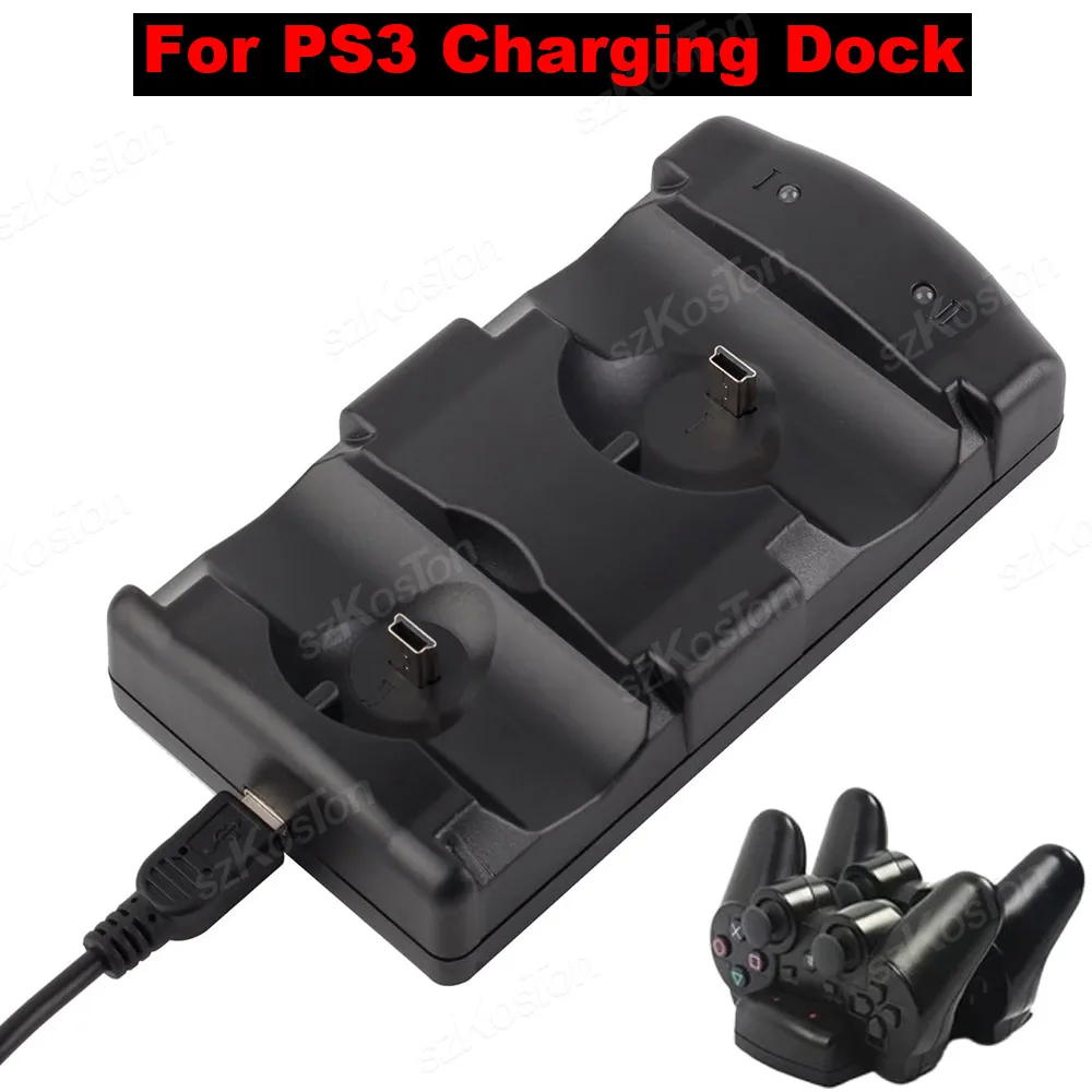 Für PS3/PS Move Controller Ladestation Ladestation 2 in 1 mit LED-Lichtanzeige für Sony Playstation 3 Gamepad