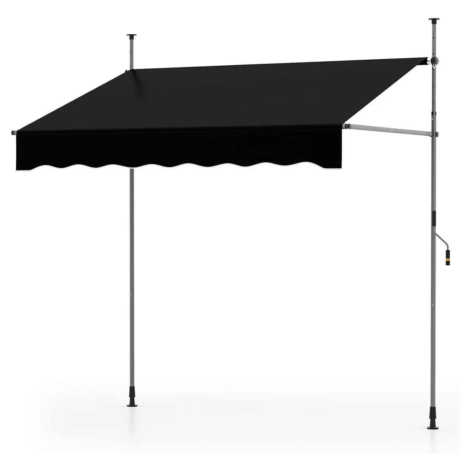 Klemmmarkise, Balkonmarkise ohne Bohren mit Handkurbel, höhenverstellbar und UV-beständig, Sonnenschutz für Markisen, 300 cm, Schwarz Image