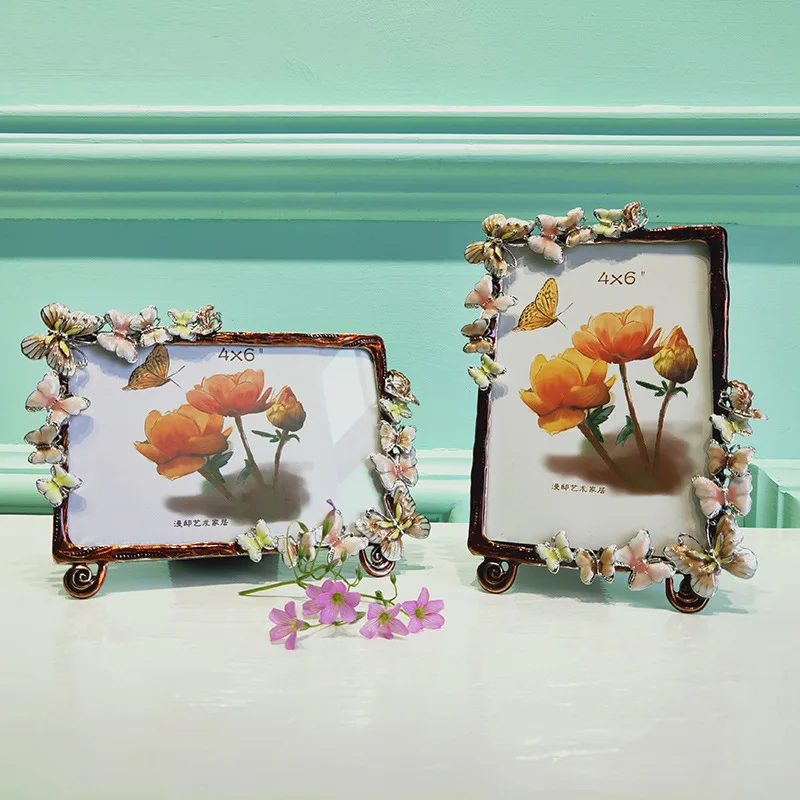 Amerikanischer Kreativer Emaille-Farbmetall-Bilderrahmen Retro Kinderfotorahmen Pendel-Aluminiumlegierung Persönliche Dekorationen Image