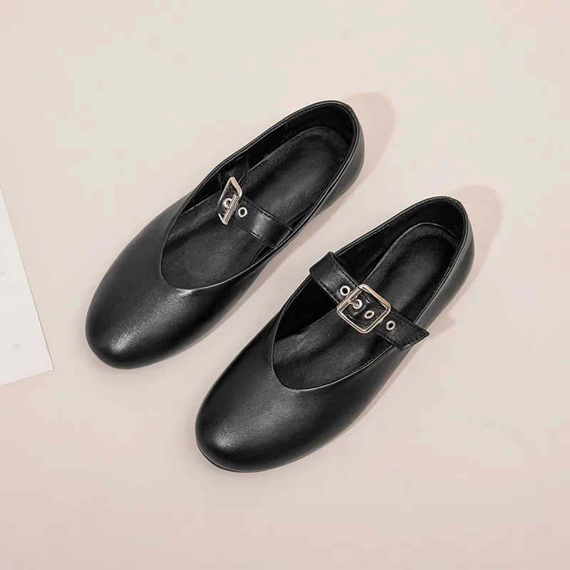 AIYUQI Damen Mary Jane Schuhe 2026 Herbst Echtes Leder Vintage Damenschuhe Spitze Ballerinas Freizeitschuhe für Frauen