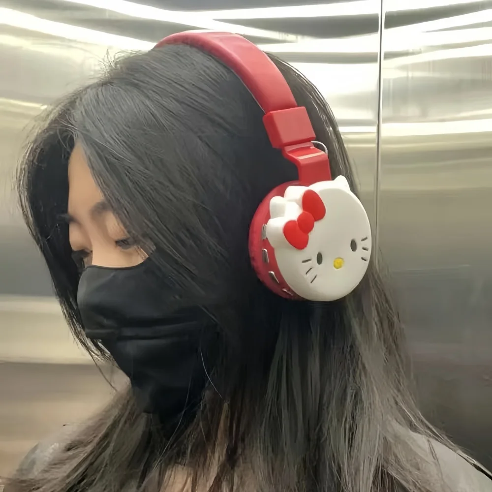 Neue Hallo Kitty Stich Mickey Cut Bluetooth Kopfhörer Drahtlose Headsets Anime Cartoon Stereo Headset Kopfhörer Mode Geschenke Mädchen Image