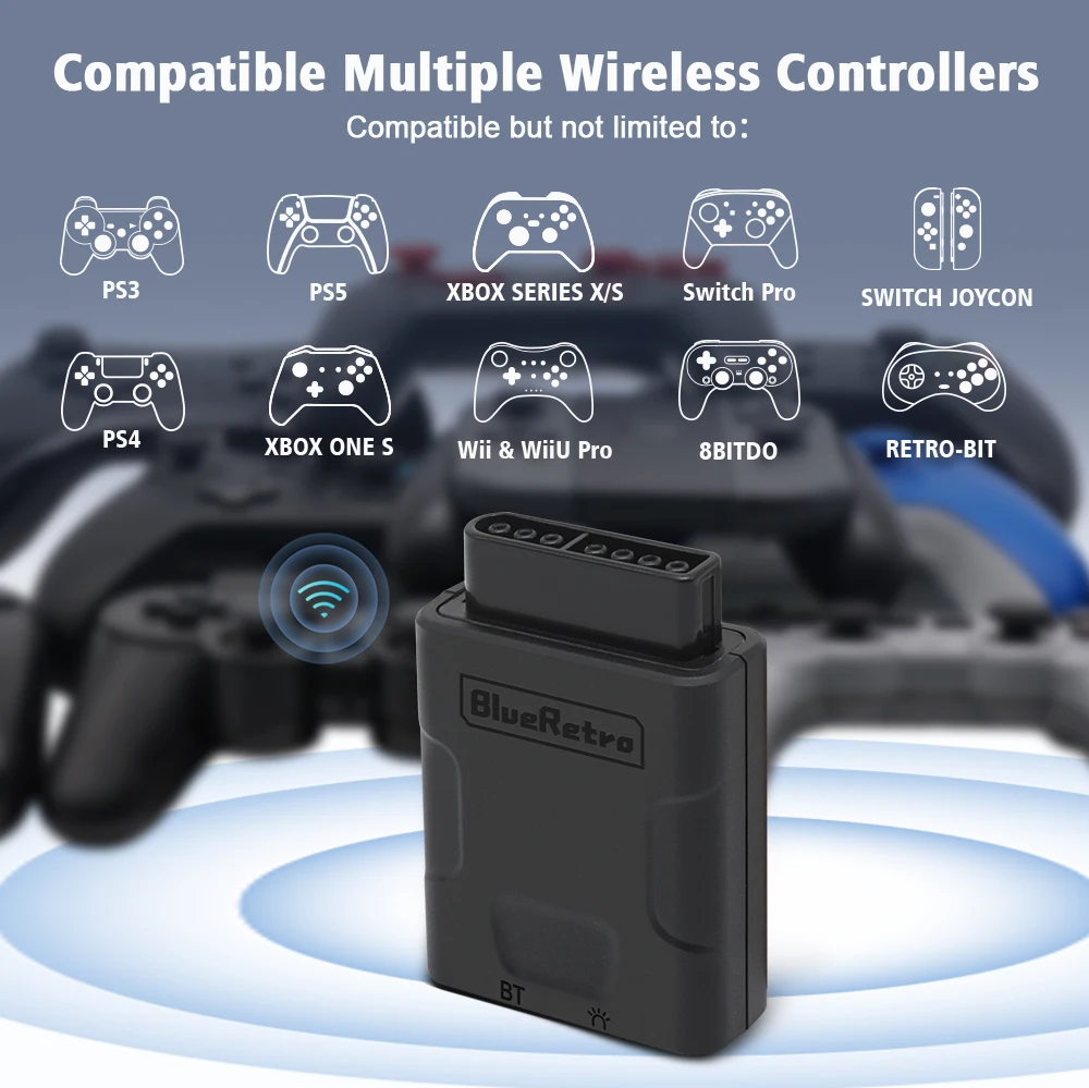 RetroScaler Blueretro Wireless Controller Adapter für SNES SFC Konsole zu PS4 PS5 Switch Pro Switch Joycon Xbox One S Controller Image