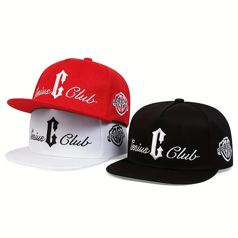2026 Neue Modische Flat-Edge-Kappe GENIUS CLUB Bestickte Hip-Hop-Mütze Outdoor Tägliche Dekoration Sonnenschutz-Kappe Unisex Baseballkappe