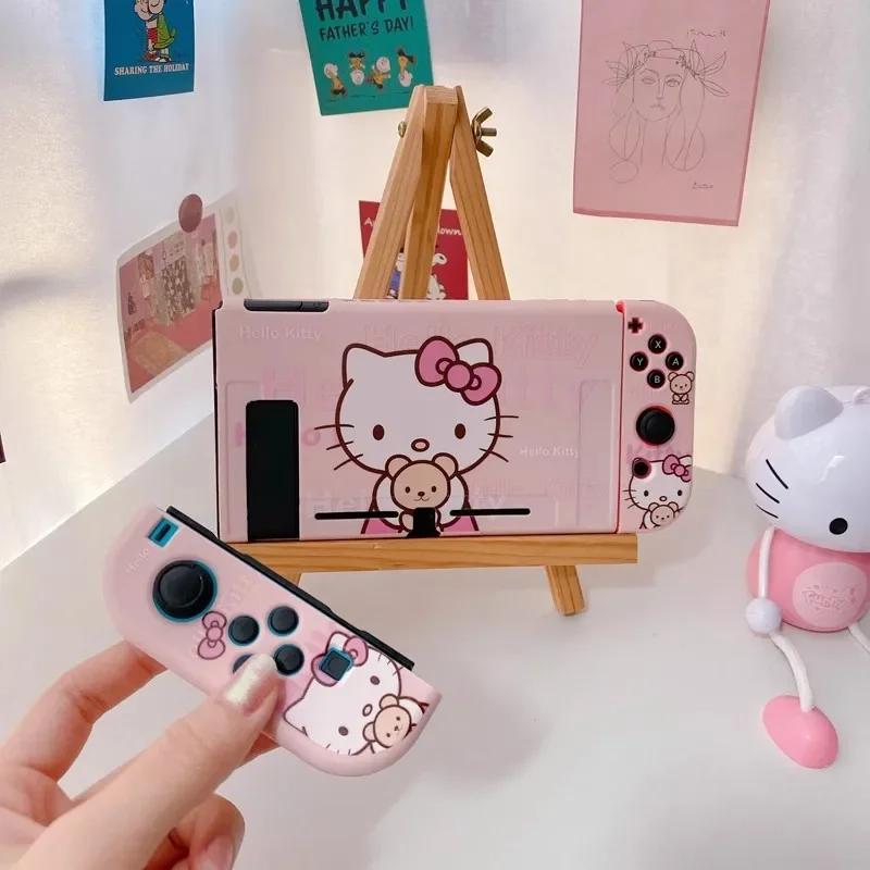 Sanrio Hello Kitty Weiche TPU-Schutzhülle, geeignet für Nintendo Switch NS Controller, schützende Rückseite