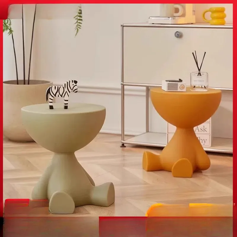 Kreativer Sofa-Beistelltisch, abnehmbarer Couchtisch, cremefarbener Stil, einfacher Haushalt, Wohnzimmer, runder Tisch, Beistelltisch, kleines Tischregal