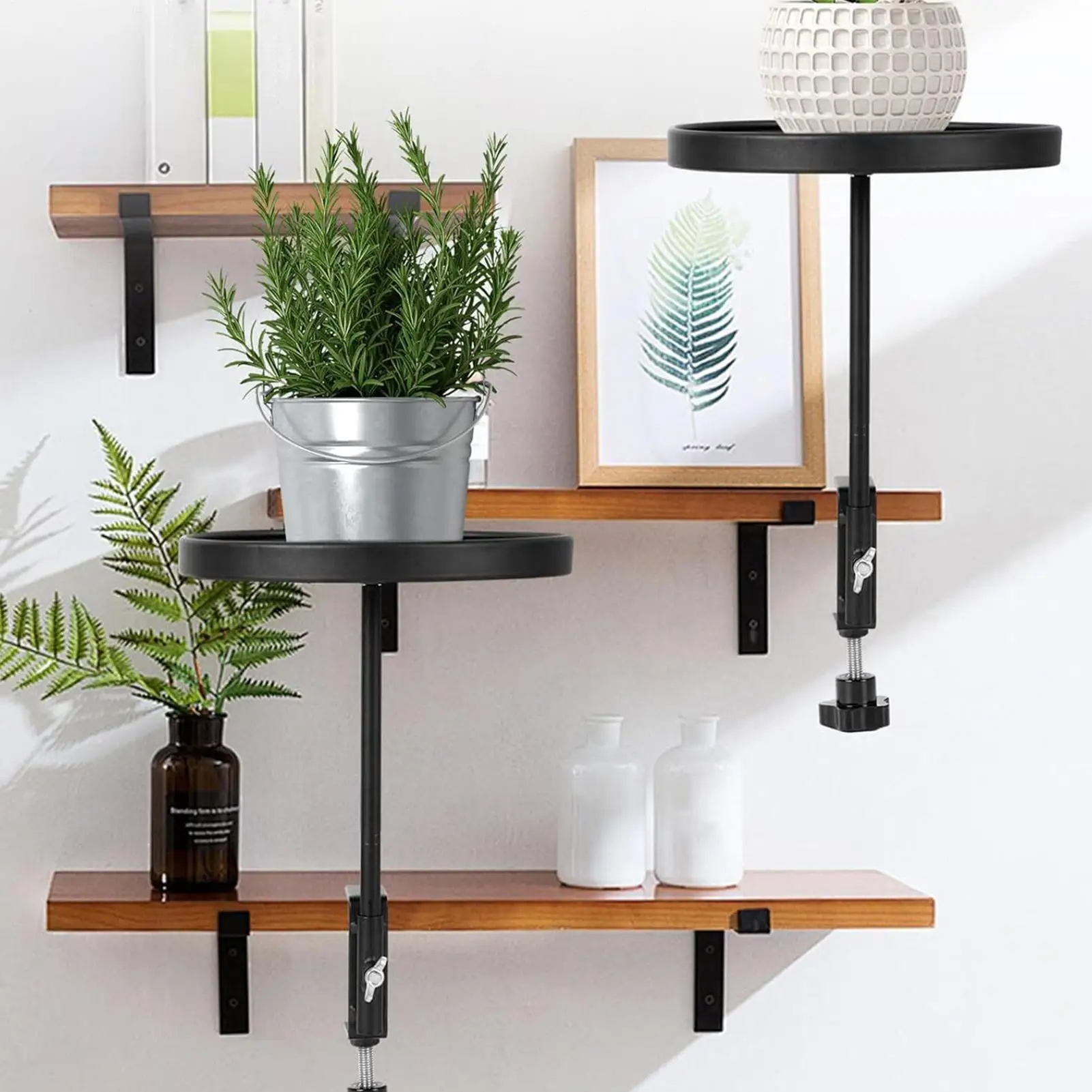 Schwebender Blumentopfständer für Fensterbänke, verstellbare Metall-Pflanzenregale, Fensterbank-Blumentopf-Erweiterungsplatte für Zimmerpflanzen Image