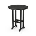 POLYWOOD® Round Farmhouse Bar Table Wicker/Rattan in Black | 42 H x 35.13 W x 35.13 D in | Outdoor Furniture | Wayfair RBT236BL