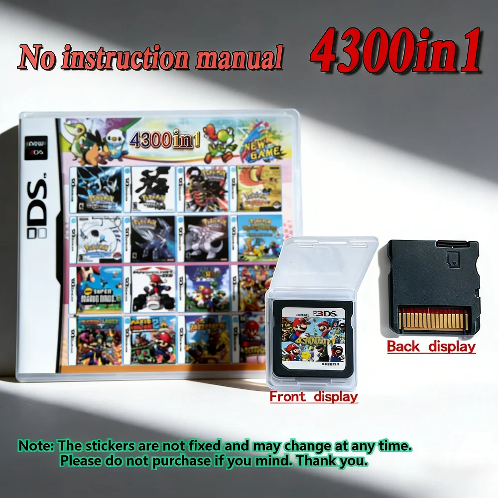 4300-in-1 Pokémon-Spielkarten-Kollektion für NDS 3DS NEW3DS Spielkassette Videospiel-Handheld-Player (R4-Karte)