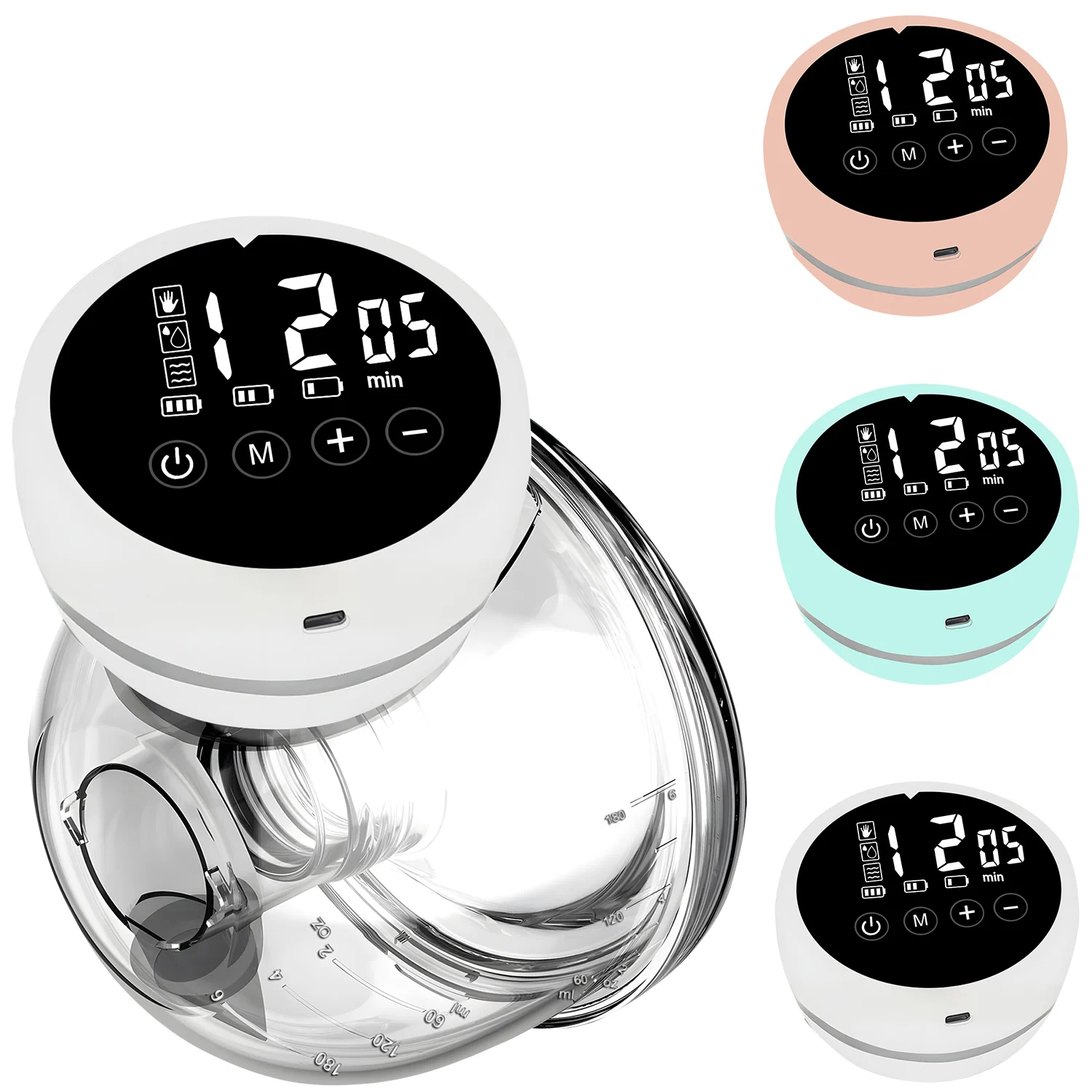 Tragbare Milchpumpe, elektrisch, 4 Modi, 9 Gänge, intelligente USB-Aufladung, Milchsammler, tragbare Muttermilchpumpenmaschine mit LED-Bildschirm Image